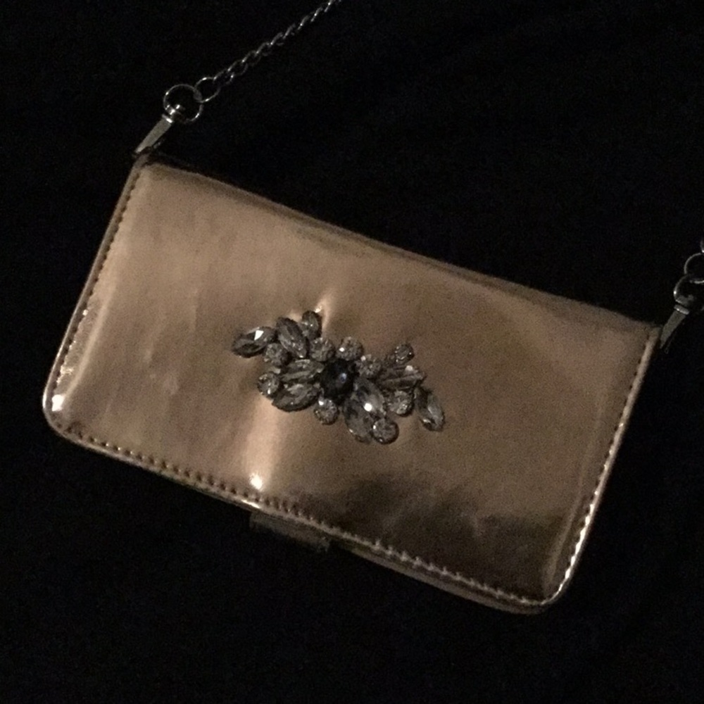 Gold Clutch with rhinestones